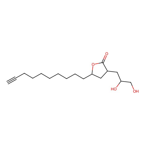 2D Structure of (3R,5R)-5-dec-9-ynyl-3-[(2R)-2,3-dihydroxypropyl]oxolan-2-one