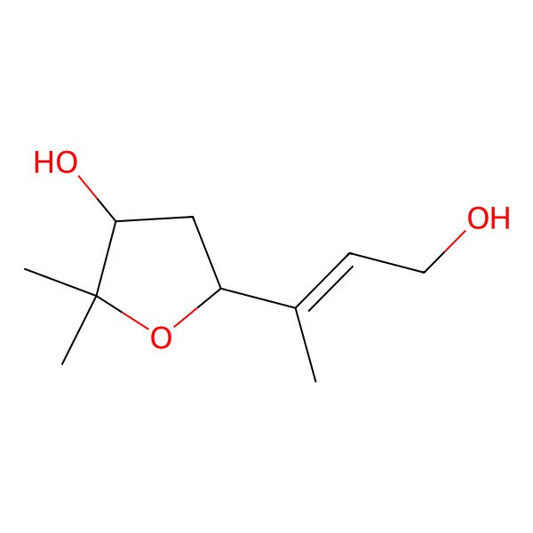 2D Structure of (3R,5R)-5-[(E)-4-hydroxybut-2-en-2-yl]-2,2-dimethyloxolan-3-ol