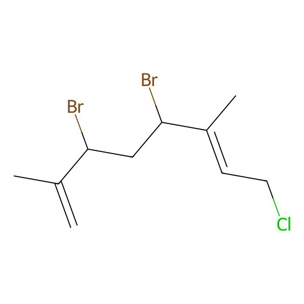 2D Structure of (3R,5R,6E)-3,5-dibromo-8-chloro-2,6-dimethylocta-1,6-diene