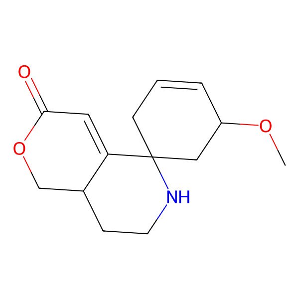 2D Structure of (3'R,5R,8aS)-3'-methoxyspiro[6,7,8,8a-tetrahydro-1H-pyrano[4,3-c]pyridine-5,5'-cyclohexene]-3-one