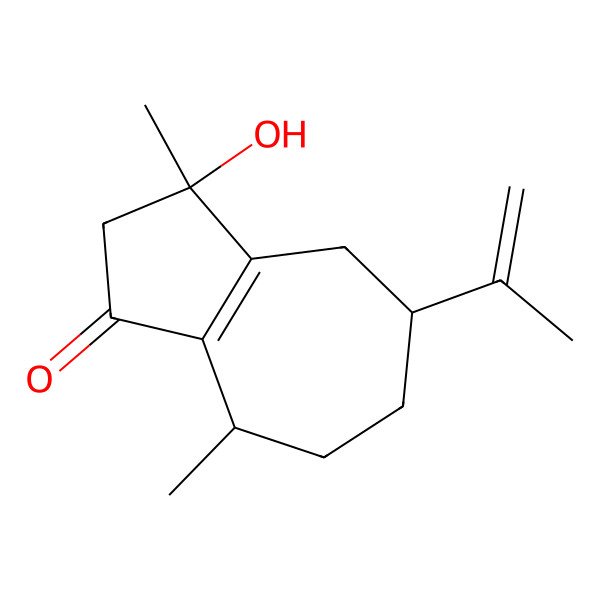 2D Structure of (3R,5R,8R)-3-hydroxy-3,8-dimethyl-5-prop-1-en-2-yl-2,4,5,6,7,8-hexahydroazulen-1-one