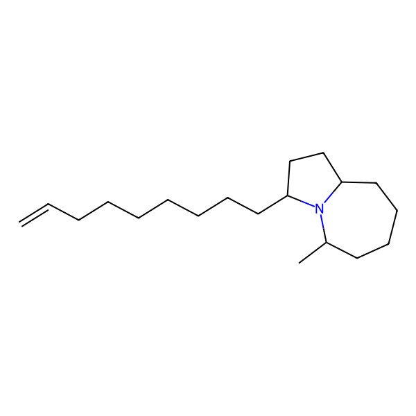 2D Structure of (3R,5R,9aR)-5-methyl-3-non-8-enyl-2,3,5,6,7,8,9,9a-octahydro-1H-pyrrolo[1,2-a]azepine