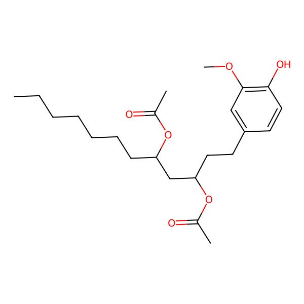 2D Structure of [(3R,5S)-3-acetyloxy-1-(4-hydroxy-3-methoxyphenyl)dodecan-5-yl] acetate