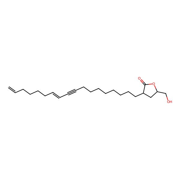 2D Structure of (3R,5S)-5-(hydroxymethyl)-3-octadeca-11,17-dien-9-ynyloxolan-2-one