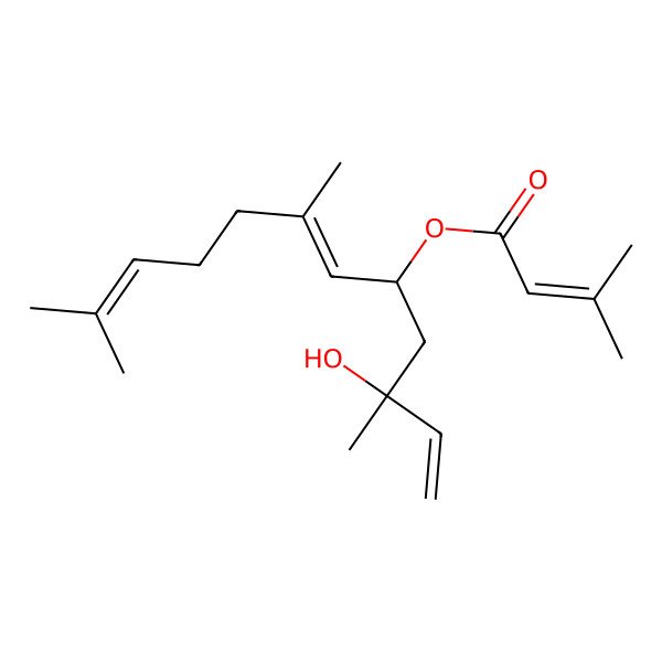 2D Structure of [(3R,5S,6E)-3-hydroxy-3,7,11-trimethyldodeca-1,6,10-trien-5-yl] 3-methylbut-2-enoate