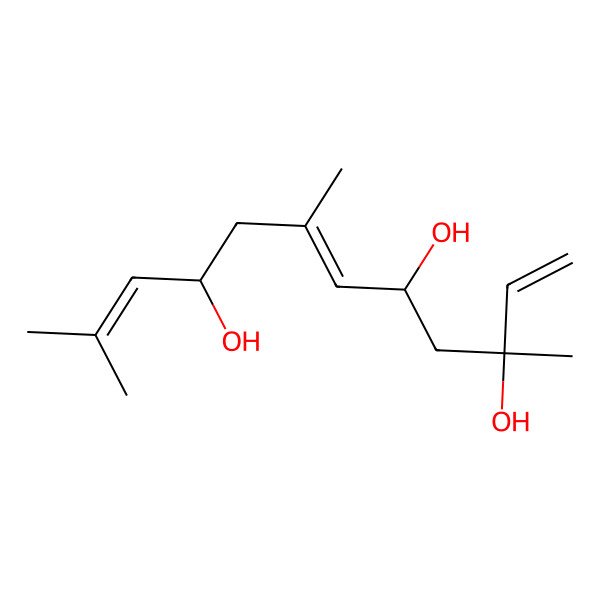 2D Structure of (3R,5S,6E,9S)-3,7,11-trimethyldodeca-1,6,10-triene-3,5,9-triol