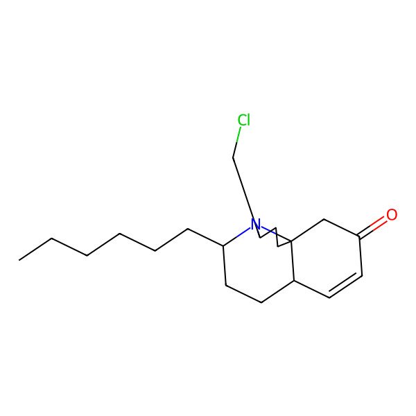 2D Structure of (3R,5S,7aR,11aS)-3-(chloromethyl)-5-hexyl-1,2,3,5,6,7,7a,11-octahydropyrrolo[2,1-j]quinolin-10-one