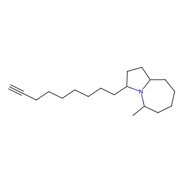 2D Structure of (3R,5S,9aR)-5-methyl-3-non-8-ynyl-2,3,5,6,7,8,9,9a-octahydro-1H-pyrrolo[1,2-a]azepine