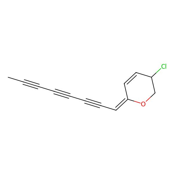 2D Structure of (3R,6E)-3-chloro-6-octa-2,4,6-triynylidene-2,3-dihydropyran 2D Structure of (3R,6E)-3-chloro-6-octa-2,4,6-triynylidene-2,3-dihydropyran