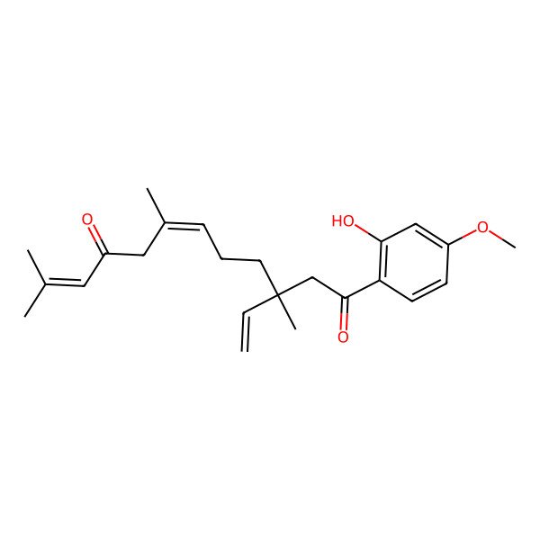 2D Structure of (3R,6E)-3-ethenyl-1-(2-hydroxy-4-methoxyphenyl)-3,7,11-trimethyldodeca-6,10-diene-1,9-dione