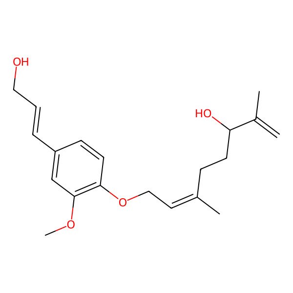 2D Structure of (3R,6E)-8-[4-[(E)-3-hydroxyprop-1-enyl]-2-methoxyphenoxy]-2,6-dimethylocta-1,6-dien-3-ol