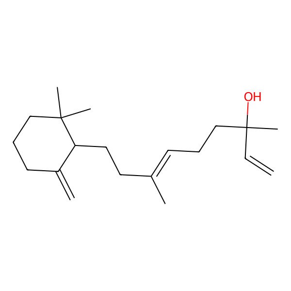 2D Structure of (3R,6E)-9-[(1S)-2,2-dimethyl-6-methylidenecyclohexyl]-3,7-dimethylnona-1,6-dien-3-ol
