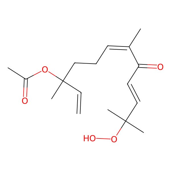 2D Structure of [(3R,6E,9E)-11-hydroperoxy-3,7,11-trimethyl-8-oxododeca-1,6,9-trien-3-yl] acetate