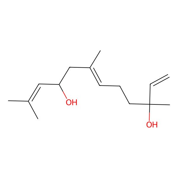 2D Structure of (3R,6E,9R)-3,7,11-trimethyldodeca-1,6,10-triene-3,9-diol