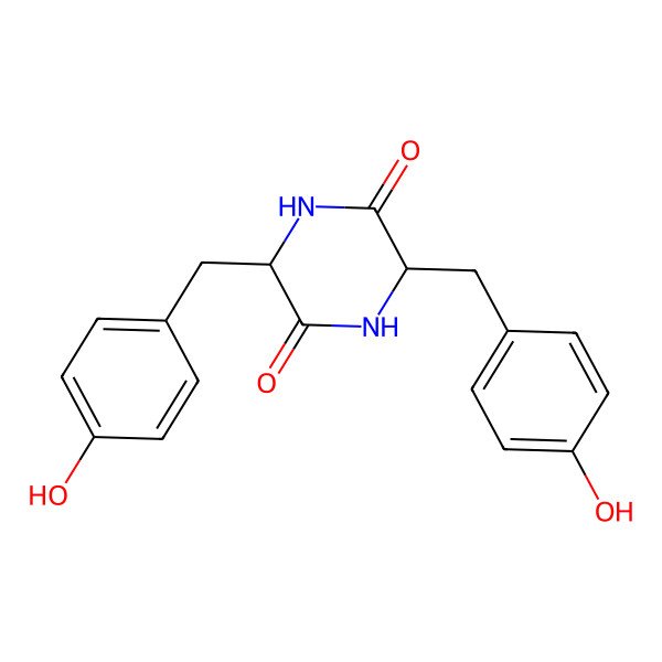 2D Structure of (3R,6R)-3,6-Bis(4-hydroxybenzyl)piperazine-2,5-dione