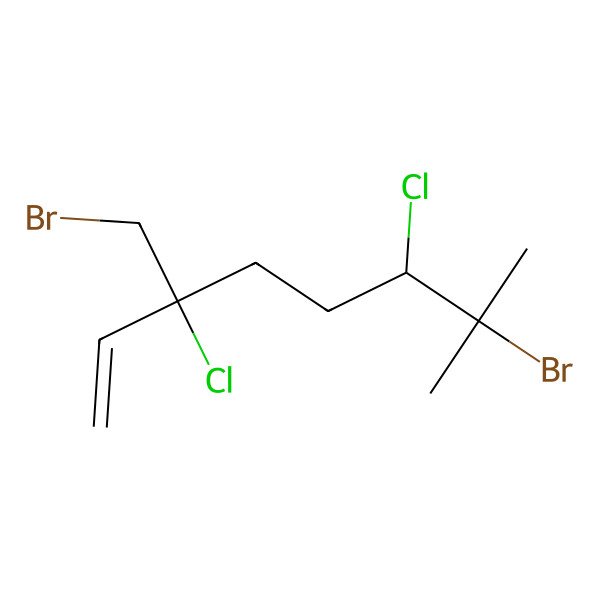 2D Structure of (3R,6R)-7-bromo-3-(bromomethyl)-3,6-dichloro-7-methyloct-1-ene