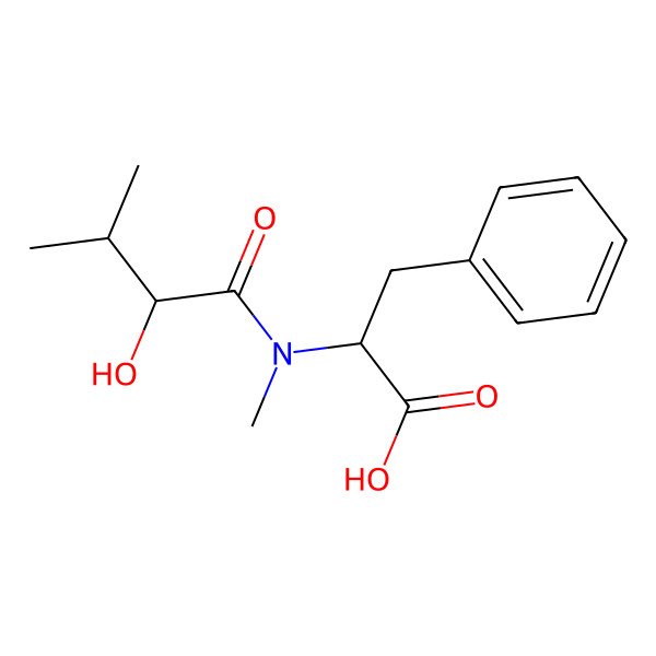 2D Structure of (3R,6R)-N-methyl-N-(1-hydroxy-2-methylpropyl)-phenylalanine 2D Structure of (3R,6R)-N-methyl-N-(1-hydroxy-2-methylpropyl)-phenylalanine