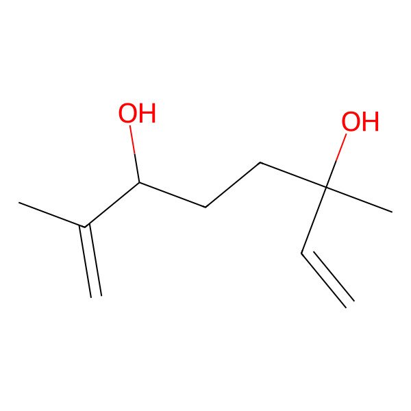 2D Structure of (3R,6S)-2,6-dimethylocta-1,7-diene-3,6-diol
