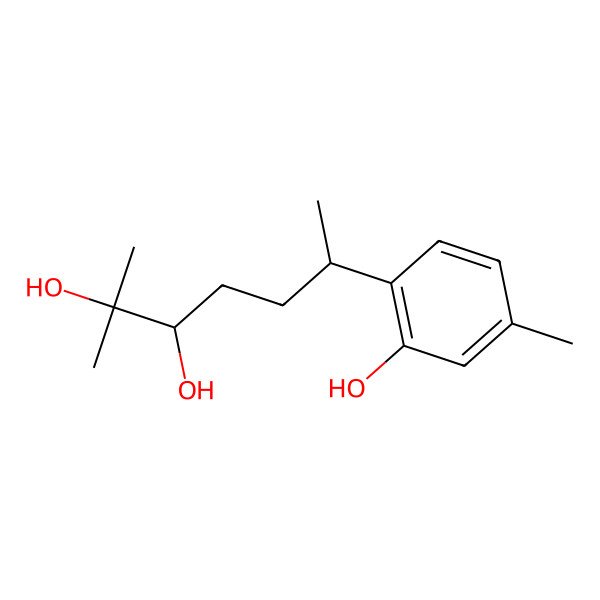 2D Structure of (3R,6S)-6-(2-hydroxy-4-methylphenyl)-2-methylheptane-2,3-diol