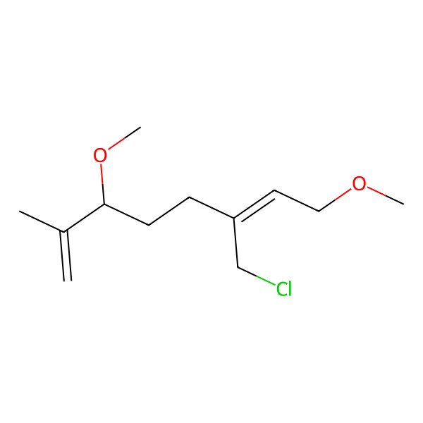 2D Structure of (3R,6Z)-6-(chloromethyl)-3,8-dimethoxy-2-methylocta-1,6-diene