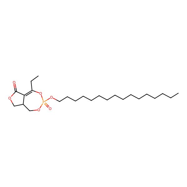 2D Structure of (3R,8aR)-5-ethyl-3-hexadecoxy-3-oxo-8,8a-dihydro-1H-furo[3,4-e][1,3,2]dioxaphosphepin-6-one