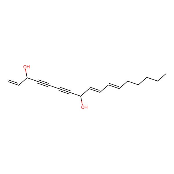 2D Structure of (3R,8R,9Z,11Z)-heptadeca-1,9,11-trien-4,6-diyne-3,8-diol