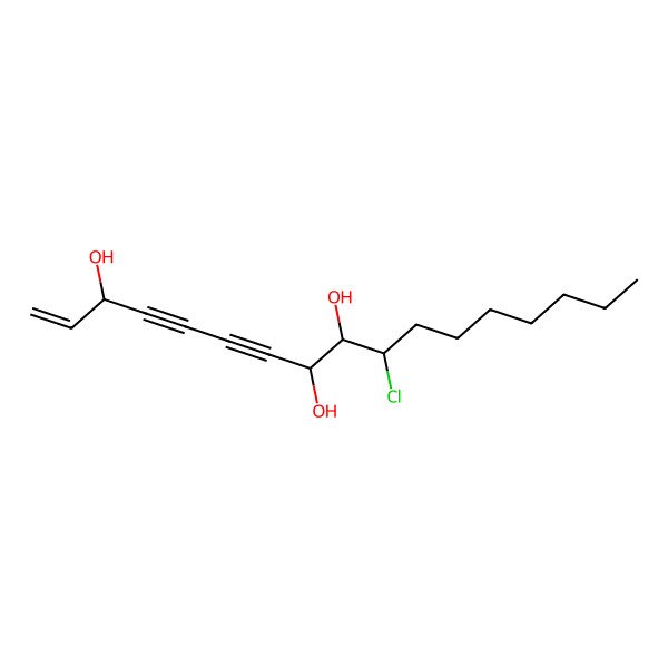 2D Structure of (3R,8S,9S,10R)-10-chloroheptadec-1-en-4,6-diyne-3,8,9-triol
