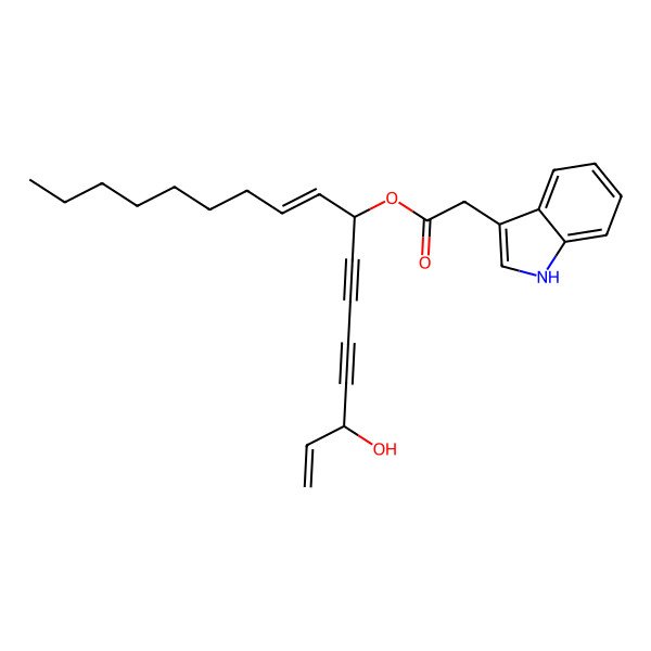 2D Structure of [(3R,8S,9Z)-3-hydroxyheptadeca-1,9-dien-4,6-diyn-8-yl] 2-(1H-indol-3-yl)acetate