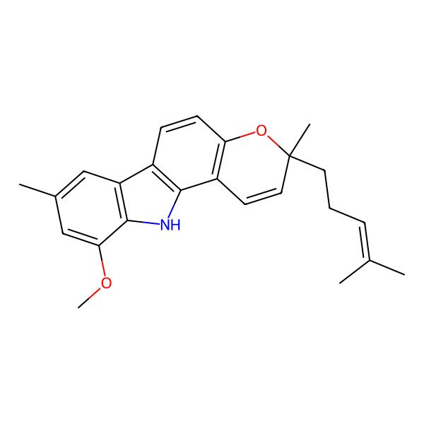2D Structure of (3S)-10-methoxy-3,8-dimethyl-3-(4-methylpent-3-enyl)-11H-pyrano[3,2-a]carbazole