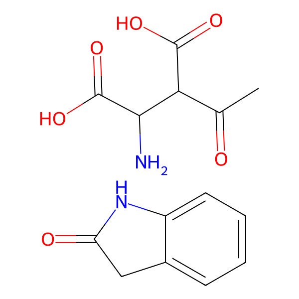 2D Structure of (3S)-2-acetyl-3-aminobutanedioic acid;1,3-dihydroindol-2-one