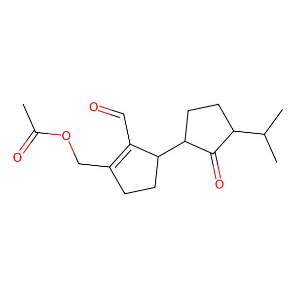 2D Structure of [(3S)-2-formyl-3-[(1S,3S)-2-oxo-3-propan-2-ylcyclopentyl]cyclopenten-1-yl]methyl acetate