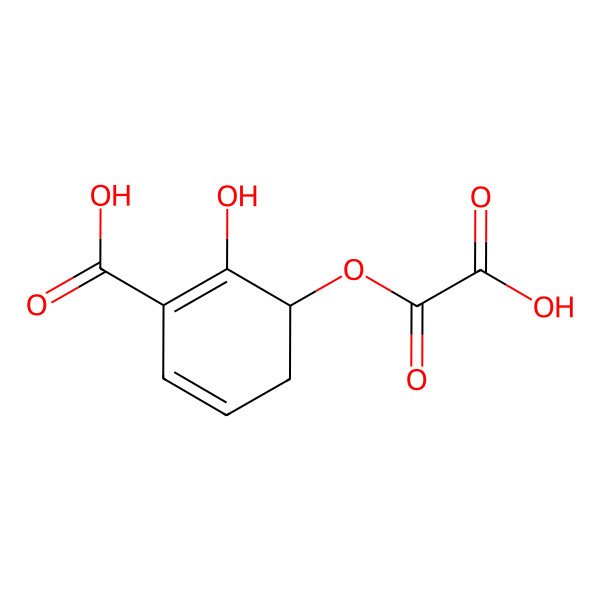 2D Structure of (3S)-2-hydroxy-3-oxalooxycyclohexa-1,5-diene-1-carboxylic acid 2D Structure of (3S)-2-hydroxy-3-oxalooxycyclohexa-1,5-diene-1-carboxylic acid