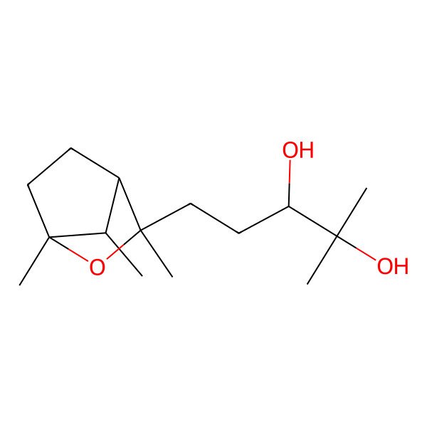 2D Structure of (3S)-2-methyl-5-[(1R,3S,4S,7R)-1,3,7-trimethyl-2-oxabicyclo[2.2.1]heptan-3-yl]pentane-2,3-diol
