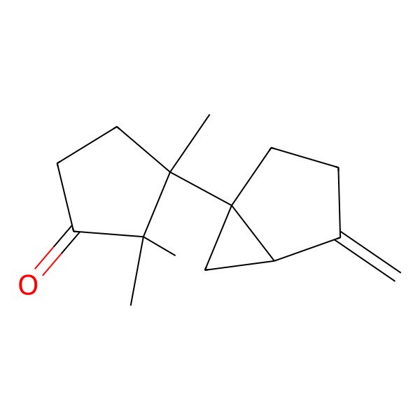 2D Structure of (3S)-2,2,3-trimethyl-3-[(1S,5R)-4-methylidene-1-bicyclo[3.1.0]hexanyl]cyclopentan-1-one