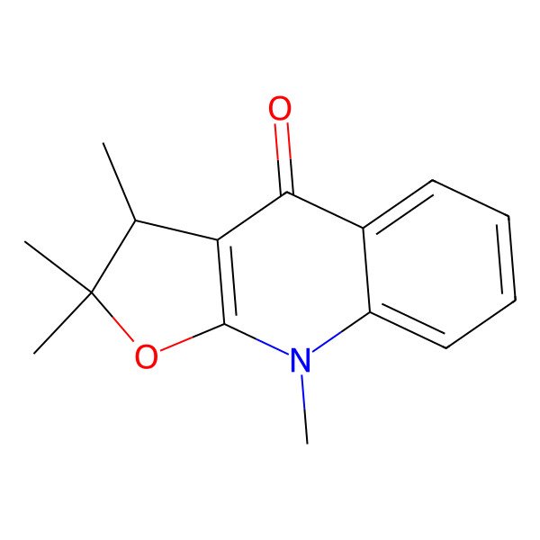 2D Structure of (3S)-2,2,3,9-tetramethyl-3H-furo[2,3-b]quinolin-4-one