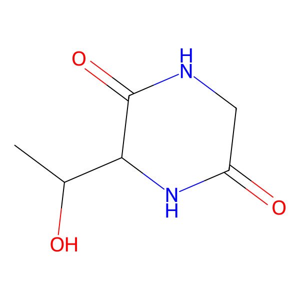 2D Structure of (3S)-3-(1-Hydroxyethyl)piperazine-2,5-dione