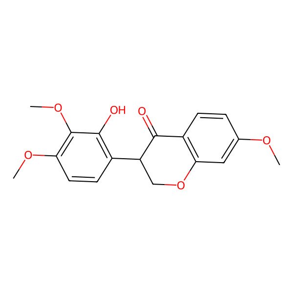 2D Structure of (3S)-3-(2-hydroxy-3,4-dimethoxyphenyl)-7-methoxy-2,3-dihydrochromen-4-one