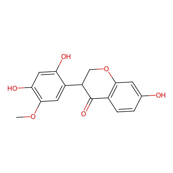 2D Structure of (3S)-3-(2,4-dihydroxy-5-methoxyphenyl)-7-hydroxy-2,3-dihydrochromen-4-one