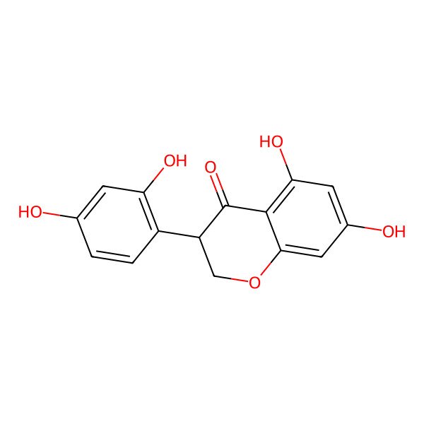 2D Structure of (3S)-3-(2,4-dihydroxyphenyl)-5,7-dihydroxy-2,3-dihydrochromen-4-one
