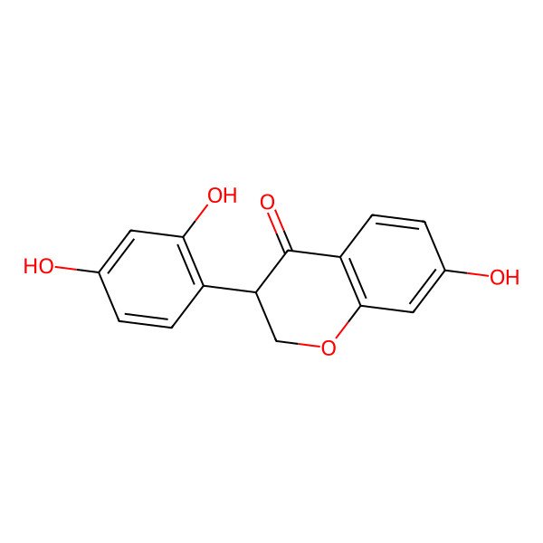 2D Structure of (3S)-3-(2,4-dihydroxyphenyl)-7-hydroxy-2,3-dihydrochromen-4-one