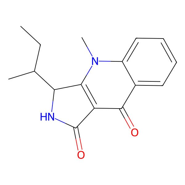 2D Structure of (3S)-3-[(2R)-butan-2-yl]-4-methyl-2,3-dihydropyrrolo[3,4-b]quinoline-1,9-dione