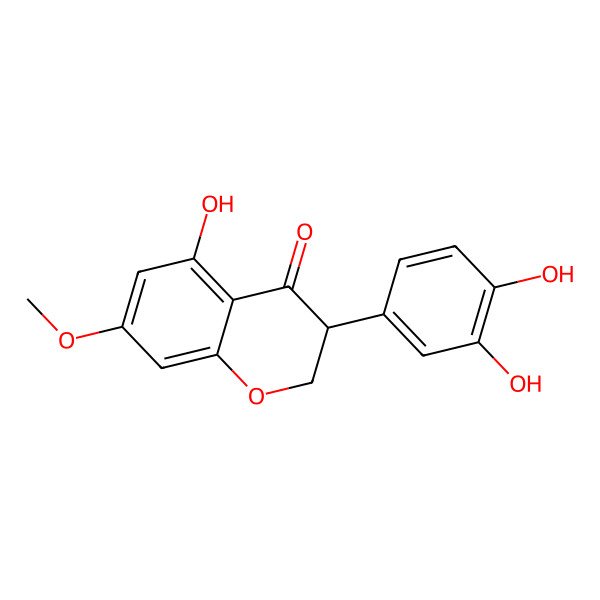 2D Structure of (3S)-3-(3,4-dihydroxyphenyl)-5-hydroxy-7-methoxy-2,3-dihydrochromen-4-one