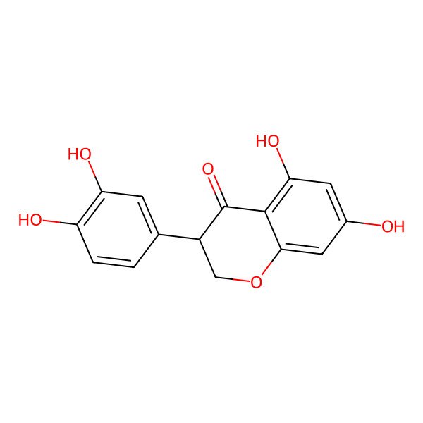 2D Structure of (3S)-3-(3,4-dihydroxyphenyl)-5,7-dihydroxy-2,3-dihydrochromen-4-one