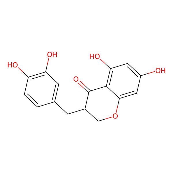 2D Structure of (3S)-3-[(3,4-dihydroxyphenyl)methyl]-5,7-dihydroxy-2,3-dihydrochromen-4-one