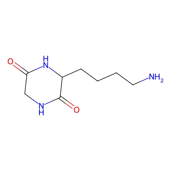 2D Structure of (3S)-3-(4-Aminobutyl)piperazine-2,5-dione