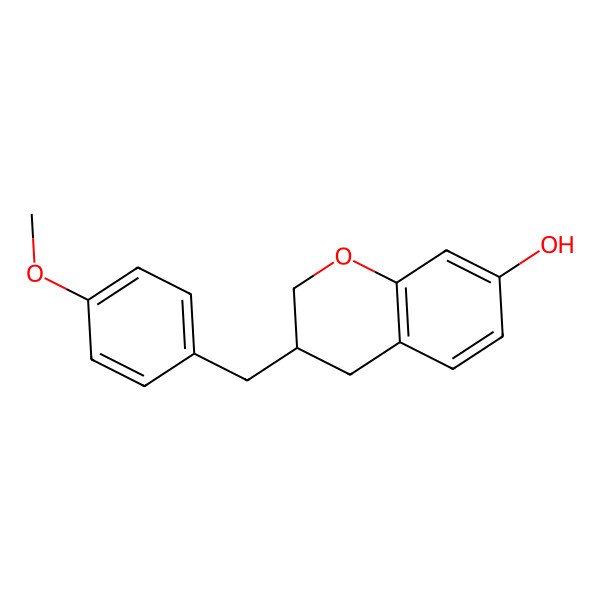 2D Structure of (3S)-3-[(4-methoxyphenyl)methyl]-3,4-dihydro-2H-chromen-7-ol