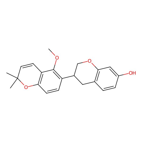 2D Structure of (3S)-3-(5-methoxy-2,2-dimethylchromen-6-yl)-3,4-dihydro-2H-chromen-7-ol 2D Structure of (3S)-3-(5-methoxy-2,2-dimethylchromen-6-yl)-3,4-dihydro-2H-chromen-7-ol