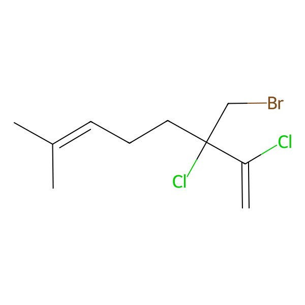 2D Structure of (3S)-3-(bromomethyl)-2,3-dichloro-7-methylocta-1,6-diene