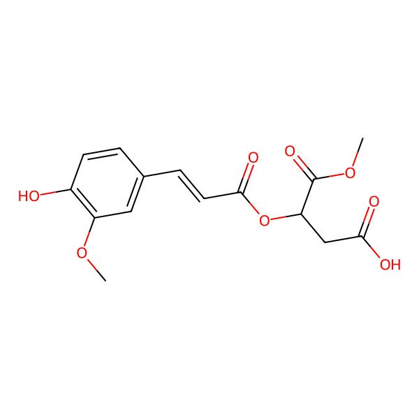 2D Structure of (3S)-3-[(E)-3-(4-hydroxy-3-methoxyphenyl)prop-2-enoyl]oxy-4-methoxy-4-oxobutanoic acid