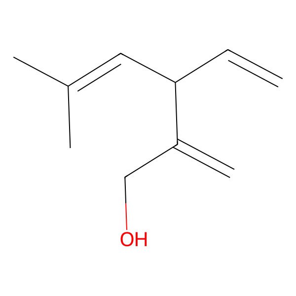 2D Structure of (3S)-3-ethenyl-5-methyl-2-methylidenehex-4-en-1-ol